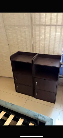 Pair of dark wood entrance  / stands