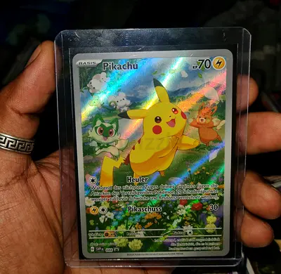 Holo Pikachu Pokémon Card (German text) - Mint in Sleeve