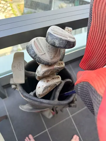 Golf clubs and bag