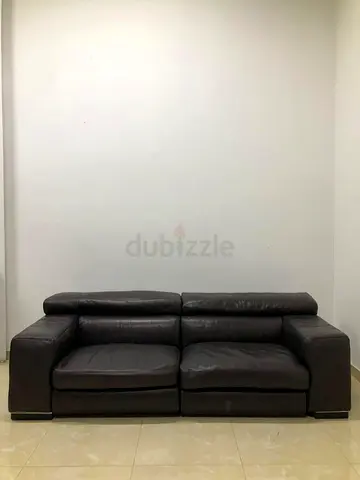 Natuzzi Dark Leather Sofa