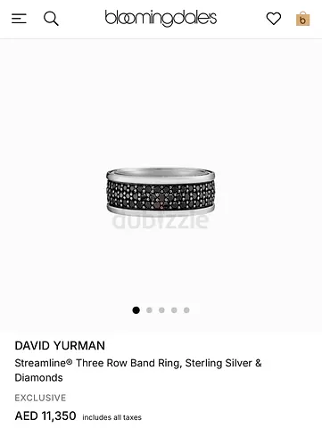 David Yurman Silver Ring (with Natural Black Diamonds)