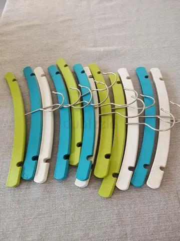 Set of 12 Colorful Slim Clothes Hangers (Blue, Green, White) - Lightweight from Just Kidding