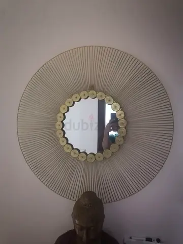 Matt gold mirror frame 100cm dia