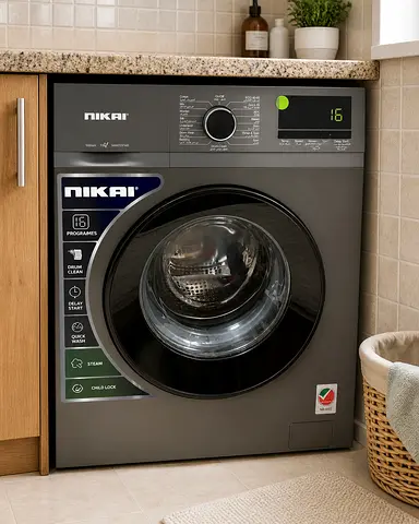 Nikai Front Load Washing Machine - 7kg, Grey, Good Condition