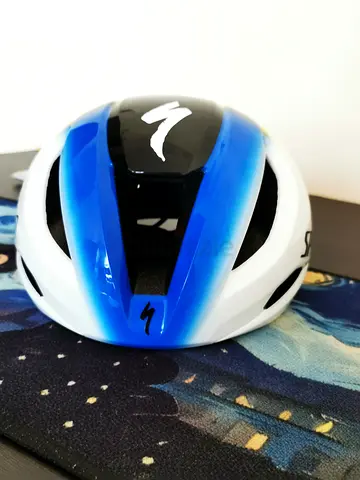 Specialized road cycling helmet — white/blue, good condition