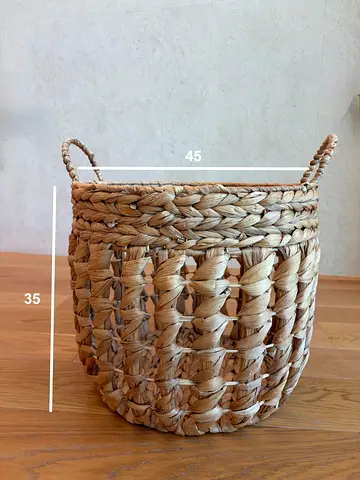 Handwoven Seagrass Storage Basket with Handles