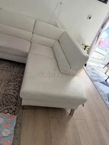 White L-shaped Sectional Sofa Chaise - Comfortable Corner Sofa