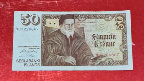 1961 Iceland 50 Kronur Banknote