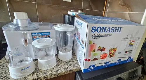 Sonashi 4-in-1 Juicer/Blender SJB-309 with Box - Complete Set