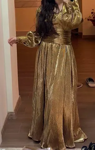 New Wedding Gold Metallic Dress