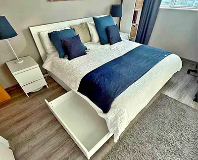 Ikea King size bed with mattress available in perfect condition