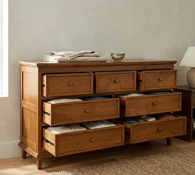 Pottery barn Solid Wood 7 Drawer Dresser / Sideboard in Oak Finish