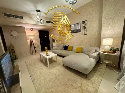 For monthly rent in AjmanThe most beautiful and luxurious room and hall (2 bathrooms) with a balcony and an open view