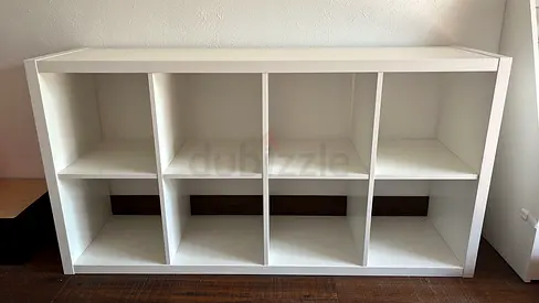 White 8-Cube Storage Shelf Unit - Good Condition