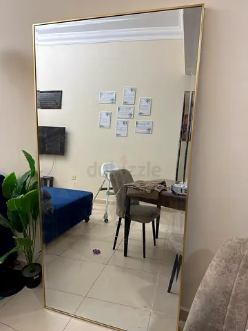 Large Full-Length Wall Mirror with Gold color Frame - Excellent Condition