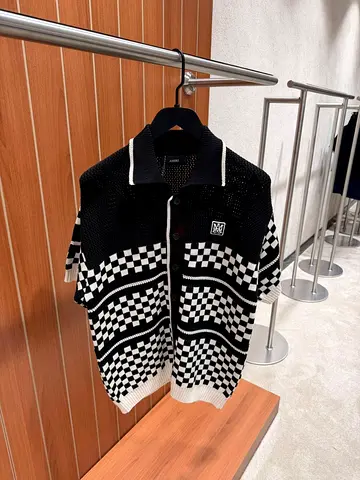 Amiri Checkered Mesh Shirt ‘Black’