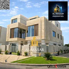 Villa in Al Yasmin Corner, three floors, 7 rooms, private pool, elevator, central air conditioning,