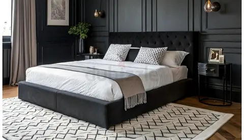 Black colour king size Bed