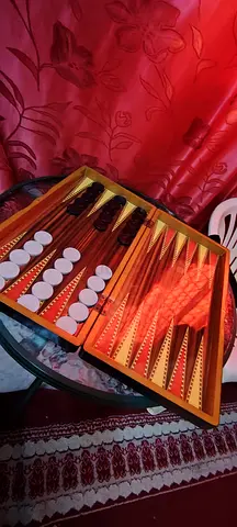 Wooden Backgammon Set with Checkers and Dice