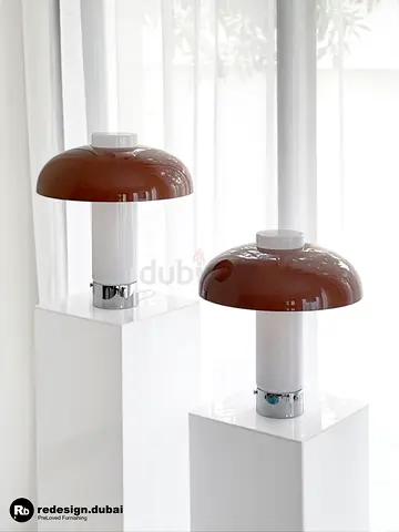 WEST ELM MOCHA DOME TABLE LAMP SET or retro accent light in mid century style