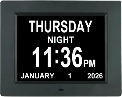 Digital Clock Large Display with Date and Day of Week, 8 Alarm Options, Extra Large Digital Clock