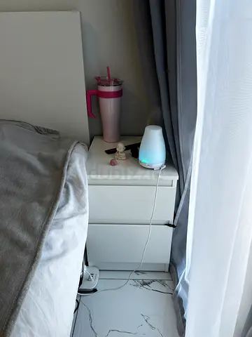 Simple white bedside table / nightstand in good condition