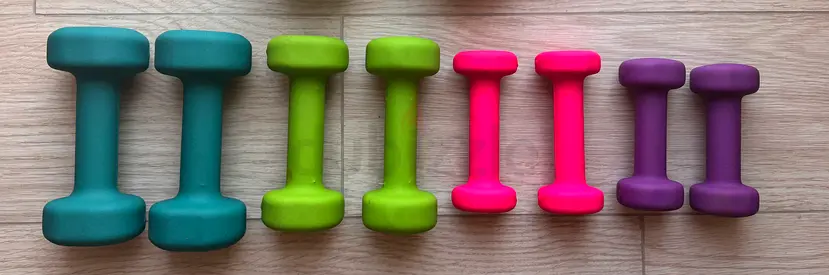 4 sets of dumbells