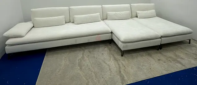 High quality rochebobois white color lshape sofa