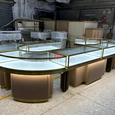 Luxury Curved Jewelry Display Counter