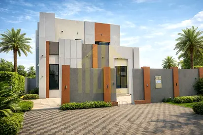 Your dream villa, including registration and ownership fees, large yard, five rooms, right next to services, two minutes from Sheikh Mohammed Bin Zaye