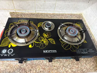 Krypton 3-Burner Glass Top Gas Stove - Used, Working