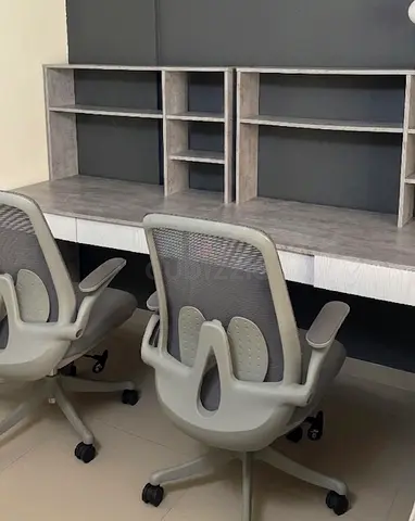 2 Office Desks + 2 Ergonomic Office Chairs