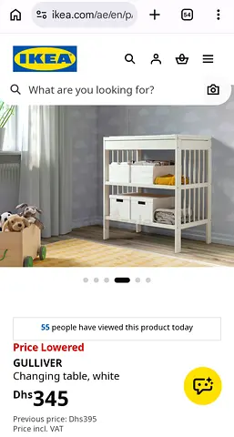 IKEA GULLIVER White Changing Table - very good condition, can be used as storage table