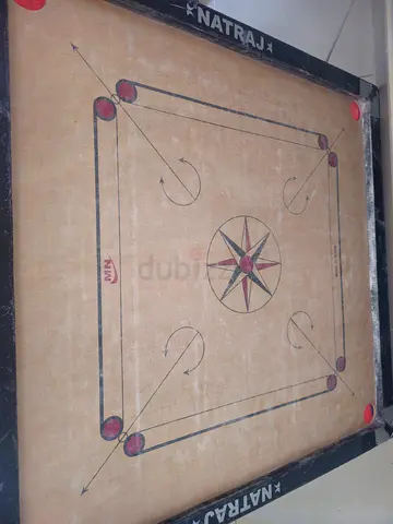 Used Natraj Carrom Board with Strikers and Coins