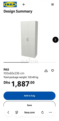 IKEA PAX Wardrobes - Two - White