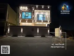 Luxury super deluxe villa for sale in Al Yasmeen area, Ajman, price including registration and owner