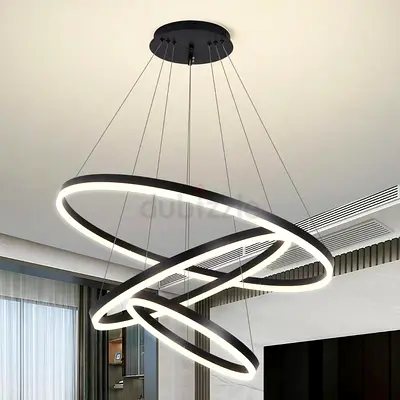 Modern LED Spiral Pendant Light – Black Finish