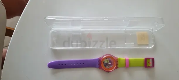 Womens Colorful  Swatch Watch with Case