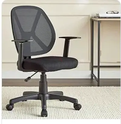 Black Mesh Ergonomic Office Chair with Armrests (Adjustable Height)