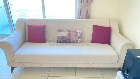 Light beige 3-seater Sofa Bed in good condition