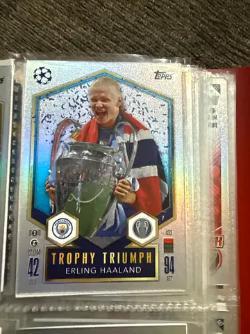 Erling Haaland UEFA Champions League Trophy Insert Card - Topps (Rare Insert)
