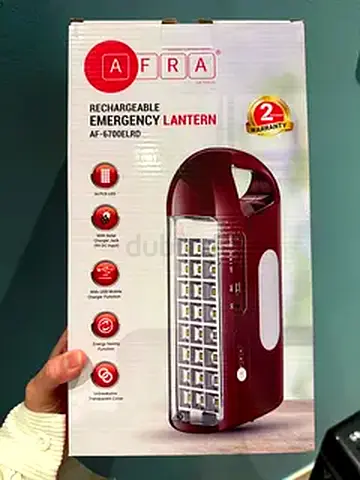 AFRA Rechargeable Emergency LED Lantern (Model AF-6700ELRD) - New in Box