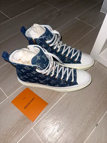 LOUIS VUITTON(WMNS) LOUIS VUITTON LV unisex Stellar High Top Denim Blue - Authentic with Box