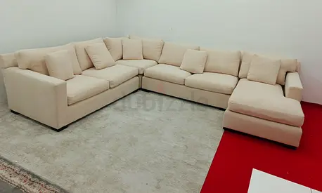 Top quality crate and barrel beige color Ushape sofa for sale