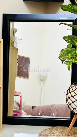 Large Black Framed Wall/Lean Mirror - Good Condition