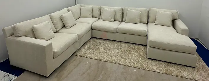 High quality cratebarrel beige color Ushape sofa