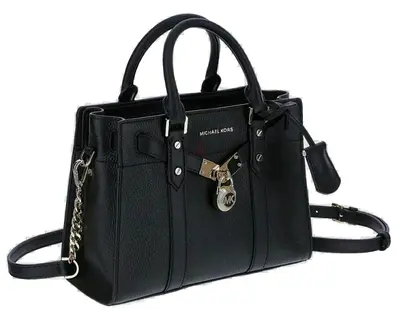 Michael Kors Black Leather Satchel with Shoulder Strap - Small/Medium