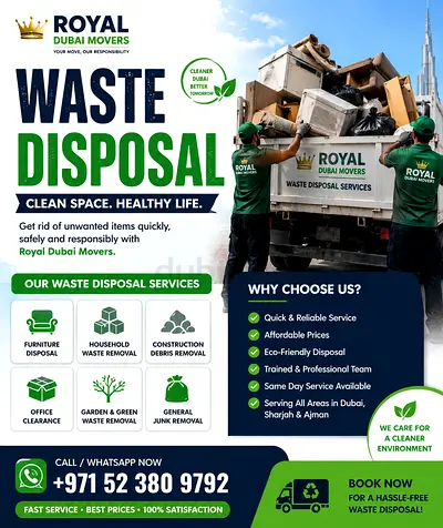 Royal Dubai Movers — Waste Disposal  Junk Removal Services