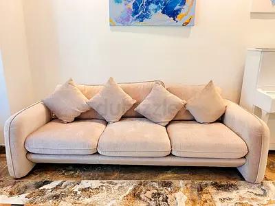 Grey/Beige 3-Piece 5-Seater Sofa Set (3 Seater + x2 1-Seater Armchairs)