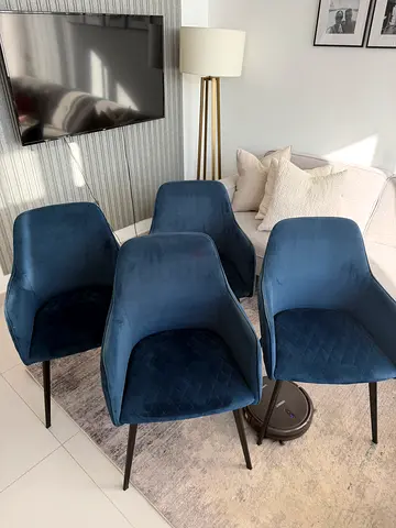 4 Marina Home blue dining chairs
